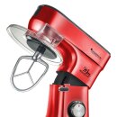 TurboTronic Küchenmaschine - KMT015 - 6,5L Rühr- & Knetmaschine, 1200W, Multifunktion, stufenlose Geschwindigkeit, Timer, Edelstahlschüssel Rot