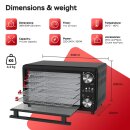 Dörrgerät mit 100 % plastikfreiem Lebensmittelkontakt – TurboTronic TurboWave BIO FD14, 14 L, 5 Metallgitter, 30–80 °C, 12-h-Timer; für eigene Snacks aus Obst, Gemüse, Fleisch und Pilzen; Dörrautomat, Dörrapparat, Obsttrockner, Früchtetrockner und Dörrer