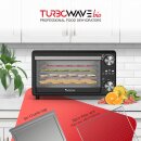 Dörrgerät mit 100 % plastikfreiem Lebensmittelkontakt – TurboTronic TurboWave BIO FD14, 14 L, 5 Metallgitter, 30–80 °C, 12-h-Timer; für eigene Snacks aus Obst, Gemüse, Fleisch und Pilzen; Dörrautomat, Dörrapparat, Obsttrockner, Früchtetrockner und Dörrer