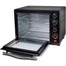 TurboTronic Minibackofen - EV35 - mit Umluft und Drehspieß 35 Liter, Schwarz, inkl. 2x Backblech, 1600W Mini Tisch Backofen Camping Pizzaofen Klein/Groß