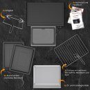 TurboTronic Minibackofen - EV35 - mit Umluft und Drehspieß 35 Liter, Schwarz, inkl. 2x Backblech, 1600W Mini Tisch Backofen Camping Pizzaofen Klein/Groß