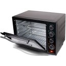 TurboTronic Minibackofen - EV35 - mit Umluft und Drehspieß 35 Liter, Schwarz, inkl. 2x Backblech, 1600W Mini Tisch Backofen Camping Pizzaofen Klein/Groß