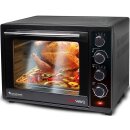 TurboTronic Minibackofen - EV35 - mit Umluft und Drehspieß 35 Liter, Schwarz, inkl. 2x Backblech, 1600W Mini Tisch Backofen Camping Pizzaofen Klein/Groß