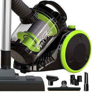 TurboTronic Zyklon Staubsauger - CV07 - brachiale 19kPa Saugkraft 700W ohne Beutel kleiner Trockensauger für Parkett Tierhaare Hundehaare beutellos Bodenstaubsauger SCHWARZ