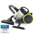 TurboTronic Zyklon Staubsauger - CV07 - brachiale 19kPa Saugkraft 700W ohne Beutel kleiner Trockensauger für Parkett Tierhaare Hundehaare beutellos Bodenstaubsauger SCHWARZ