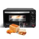 TurboTronic Minibackofen - EV14 - 14 Liter Schwarz, inkl. 1x Grillrost, 1200W Mini Tischbackofen Camping Pizzaofen Kleiner Ofen 100-230°C Mini Backofen