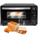 TurboTronic Minibackofen - EV14 - 14 Liter Schwarz, inkl. 1x Grillrost, 1200W Mini Tischbackofen Camping Pizzaofen Kleiner Ofen 100-230°C Mini Backofen