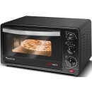 TurboTronic Minibackofen - EV14 - 14 Liter Schwarz, inkl. 1x Grillrost, 1200W Mini Tischbackofen Camping Pizzaofen Kleiner Ofen 100-230°C Mini Backofen