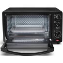 TurboTronic Minibackofen - EV14 - 14 Liter Schwarz, inkl. 1x Grillrost, 1200W Mini Tischbackofen Camping Pizzaofen Kleiner Ofen 100-230°C Mini Backofen