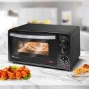 TurboTronic Minibackofen - EV14 - 14 Liter Schwarz, inkl. 1x Grillrost, 1200W Mini Tischbackofen Camping Pizzaofen Kleiner Ofen 100-230°C Mini Backofen