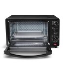 TurboTronic Minibackofen - EV14 - 14 Liter Schwarz, inkl. 1x Grillrost, 1200W Mini Tischbackofen Camping Pizzaofen Kleiner Ofen 100-230°C Mini Backofen