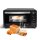 TurboTronic Minibackofen - EV14 - 14 Liter Schwarz, inkl. 1x Grillrost, 1200W Mini Tischbackofen Camping Pizzaofen Kleiner Ofen 100-230°C Mini Backofen