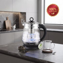 TurboTronic Glas-Wasserkocher – TT-LED11 – 2200 W, 1,5 l, Temperaturwahl, herausnehmbares Teesieb, Warmhaltefunktion, 100 % plastikfrei