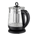 TurboTronic Glas-Wasserkocher – TT-LED11 – 2200 W, 1,5 l, Temperaturwahl, herausnehmbares Teesieb, Warmhaltefunktion, 100 % plastikfrei