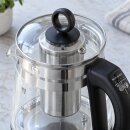 TurboTronic TT-LED11 Glas Wasserkocher & Teekocher, 1,5 l, 2200 W, Temperaturwahl, herausnehmbares Edelstahl-Teesieb, LED-Beleuchtung