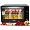 TurboTronic Dörrgerät TurboWave – DFD30 – BIO, 30 l, 35–80 °C, komplett aus Metall, 8 Ebenen, für Obst, Gemüse, Fleisch und Pilze, Edelstahl