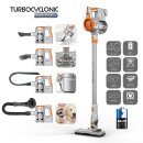 TurboTronic Akku Staubsauger - IQ8 - 22.2V LI-ION, kabelloser 2 in 1 Boden- /Handstaubsauger, beutellos, ultra-Leichtgewicht, extrem starke Saugkraft > 8 kPa, inkl. umfangreichem Zubehör