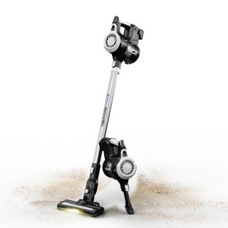 TurboTronic Akku Staubsauger - IQ8 - 22.2V LI-ION, kabelloser 2 in 1 Boden- /Handstaubsauger, beutellos, ultra-Leichtgewicht, extrem starke Saugkraft > 8 kPa, inkl. umfangreichem Zubehör Schwarz
