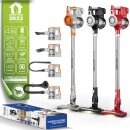 TurboTronic Akku Staubsauger - IQ8 - 22.2V LI-ION, kabelloser 2 in 1 Boden- /Handstaubsauger, beutellos, ultra-Leichtgewicht, extrem starke Saugkraft > 8 kPa, inkl. umfangreichem Zubehör Schwarz