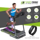 SportTronic ST-500 Klappbares Laufband – 1 PS Motor, bis 10 km/h, Fitness App kompatibel, Selbstschmiersystem, Home Cardio Trainer für Zuhause