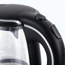 TurboTronic elektrischer Glas Wasserkocher TT-LED01, 1,7 l, 2200 W, blaue Innen-LED, Kalkfilter, 360°-Basis, BPA-frei