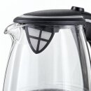 TurboTronic elektrischer Glas Wasserkocher TT-LED01, 1,7 l, 2200 W, blaue Innen-LED, Kalkfilter, 360°-Basis, BPA-frei