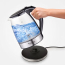 TurboTronic Wasserkocher – TT-LED01 – 2200 W Glas-Wasserkocher, 1,7 l Fassungsvermögen, blaue LED-Innenbeleuchtung, BPA-frei