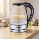 TurboTronic Wasserkocher – TT-LED01 – 2200 W Glas-Wasserkocher, 1,7 l Fassungsvermögen, blaue LED-Innenbeleuchtung, BPA-frei