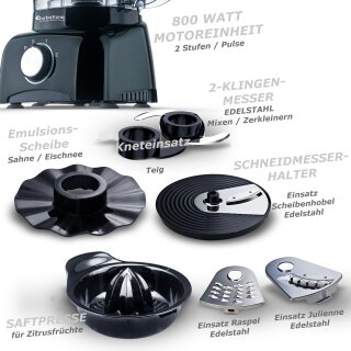 800 W Küchenmaschine 1,2 L Behälter Zerkleinerer Zitruspresse Mixer s, 44,99 €