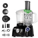 800 W Küchenmaschine 1,2 L Behälter Zerkleinerer Zitruspresse Mixer schwarz rot