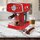 Kaffeemaschine, Espressomaschine, Siebträger, Milchaufschäumer, 19 Bar, Rot