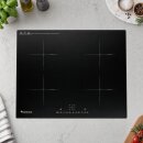 TurboTronic IC4 – Autarkes Einbau-Induktionskochfeld 60 cm (59 x 52 cm), 4 Kochzonen, 7400 W, 99-Minuten-Timer, Touchbedienung, Kindersicherung, Kristallglas