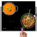 TurboTronic Induktionskochfeld 60 cm (59×52 cm) - IC4 - Autarkes Einbau-Induktionskochfeld mit 4 Kochzonen, 7400W, Timer (99 Min), Touchbedienung, Kindersicherung, Kristallglas