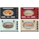 TurboTronic Minibackofen - EV45R - mit Umluft und Drehspieß 45 Liter, inkl. Backblech, 2000W Mini Tisch Backofen Camping Pizzaofen Klein/Groß Vintage Retro