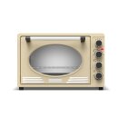 TurboTronic Minibackofen - EV45R - mit Umluft und Drehspieß 45 Liter, inkl. Backblech, 2000W Mini Tisch Backofen Camping Pizzaofen Klein/Groß Vintage Retro creme