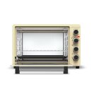 TurboTronic Minibackofen - EV45R - mit Umluft und Drehspieß 45 Liter, inkl. Backblech, 2000W Mini Tisch Backofen Camping Pizzaofen Klein/Groß Vintage Retro creme