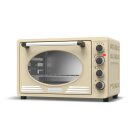 TurboTronic Minibackofen - EV45R - mit Umluft und Drehspieß 45 Liter, inkl. Backblech, 2000W Mini Tisch Backofen Camping Pizzaofen Klein/Groß Vintage Retro creme