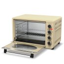 TurboTronic Minibackofen - EV45R - mit Umluft und Drehspieß 45 Liter, inkl. Backblech, 2000W Mini Tisch Backofen Camping Pizzaofen Klein/Groß Vintage Retro creme