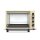 TurboTronic Minibackofen - EV45R - mit Umluft und Drehspieß 45 Liter, inkl. Backblech, 2000W Mini Tisch Backofen Camping Pizzaofen Klein/Groß Vintage Retro creme