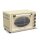 TurboTronic Minibackofen - EV45R - mit Umluft und Drehspieß 45 Liter, inkl. Backblech, 2000W Mini Tisch Backofen Camping Pizzaofen Klein/Groß Vintage Retro creme