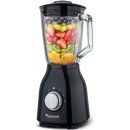 TurboTronic Standmixer - BG6 - 1400 Watt mit 1,5L Glasbehälter Edelstahl Silber, Glas Smoothie Mixer / Maker Ice Crush Funktion Milchshaker Blender BPA FREI Schwarz
