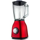 TurboTronic Standmixer - BG6 - 1400 Watt mit 1,5L Glasbehälter Edelstahl Silber, Glas Smoothie Mixer / Maker Ice Crush Funktion Milchshaker Blender BPA FREI Rot