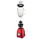 TurboTronic Standmixer - BG6 - 1400 Watt mit 1,5L Glasbehälter Edelstahl Silber, Glas Smoothie Mixer / Maker Ice Crush Funktion Milchshaker Blender BPA FREI Rot