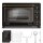 TurboTronic Minibackofen - EV45R - mit Umluft und Drehspieß 45 Liter, inkl. Backblech, 2000W Mini Tisch Backofen Camping Pizzaofen Klein/Groß Vintage Retro schwarz