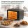 TurboTronic Minibackofen - EV45R - mit Umluft und Drehspieß 45 Liter, inkl. Backblech, 2000W Mini Tisch Backofen Camping Pizzaofen Klein/Groß Vintage Retro schwarz
