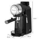 TurboTronic Retro Espressomaschine CM24 - 3,5 Bar Pumpe + Milchschäumer Vintage Design Siebträgermaschine Espresso Siebträger Kaffeemaschine Barista Maschine klein Padmaschine