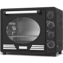 TurboTronic Minibackofen - EV35R - mit Umluft und Drehspieß 35 Liter, inkl. Backblech, 1600W Mini Tisch Backofen Camping Pizzaofen Klein/Groß Vintage Retro