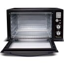 TurboTronic Minibackofen - DEV45 - mit Umluft und Drehspieß 45 Liter, Schwarz, inkl. 2x Backblech, 2000W Mini Tisch Backofen Camping Pizzaofen Klein / Groß digital