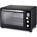 TurboTronic Minibackofen - DEV45 - mit Umluft und Drehspieß 45 Liter, Schwarz, inkl. 2x Backblech, 2000W Mini Tisch Backofen Camping Pizzaofen Klein / Groß digital
