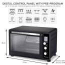 TurboTronic Minibackofen - DEV45 - mit Umluft und Drehspieß 45 Liter, Schwarz, inkl. 2x Backblech, 2000W Mini Tisch Backofen Camping Pizzaofen Klein / Groß digital